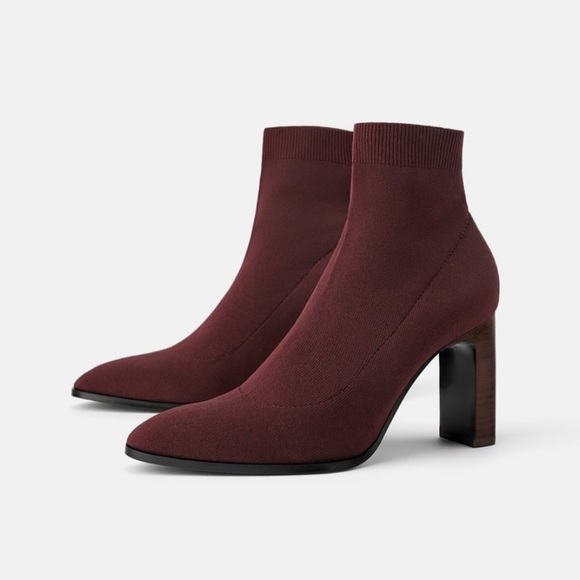 Zara Shoes - LAST ONE • NWT • Zara • Heeled Sock-Style Ankle Boots
